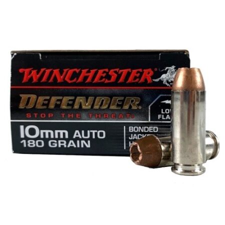Winchester Defender 10mm Auto 180 Gr. Bonded Jacketed Hollow Point- Box of 20