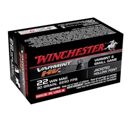 Winchester Varmint High Velocity .22 Winchester Magnum Rimfire (WMR) 30 Gr. Jacketed Hollow Point- Box of 50