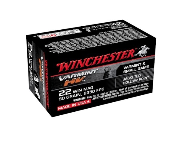 Winchester Varmint High Velocity .22 Winchester Magnum Rimfire (WMR) 30 Gr. Jacketed Hollow Point- Box of 50