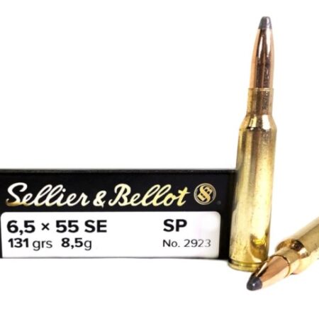 Sellier & Bellot 6.5x55mm Swedish Mauser 131 Gr. Semi-Jacketed Soft Point- Box of 20