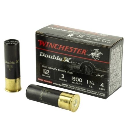 Winchester Double-X 12 Gauge 3" 1-3/4 oz #4 Shot- Box of 10