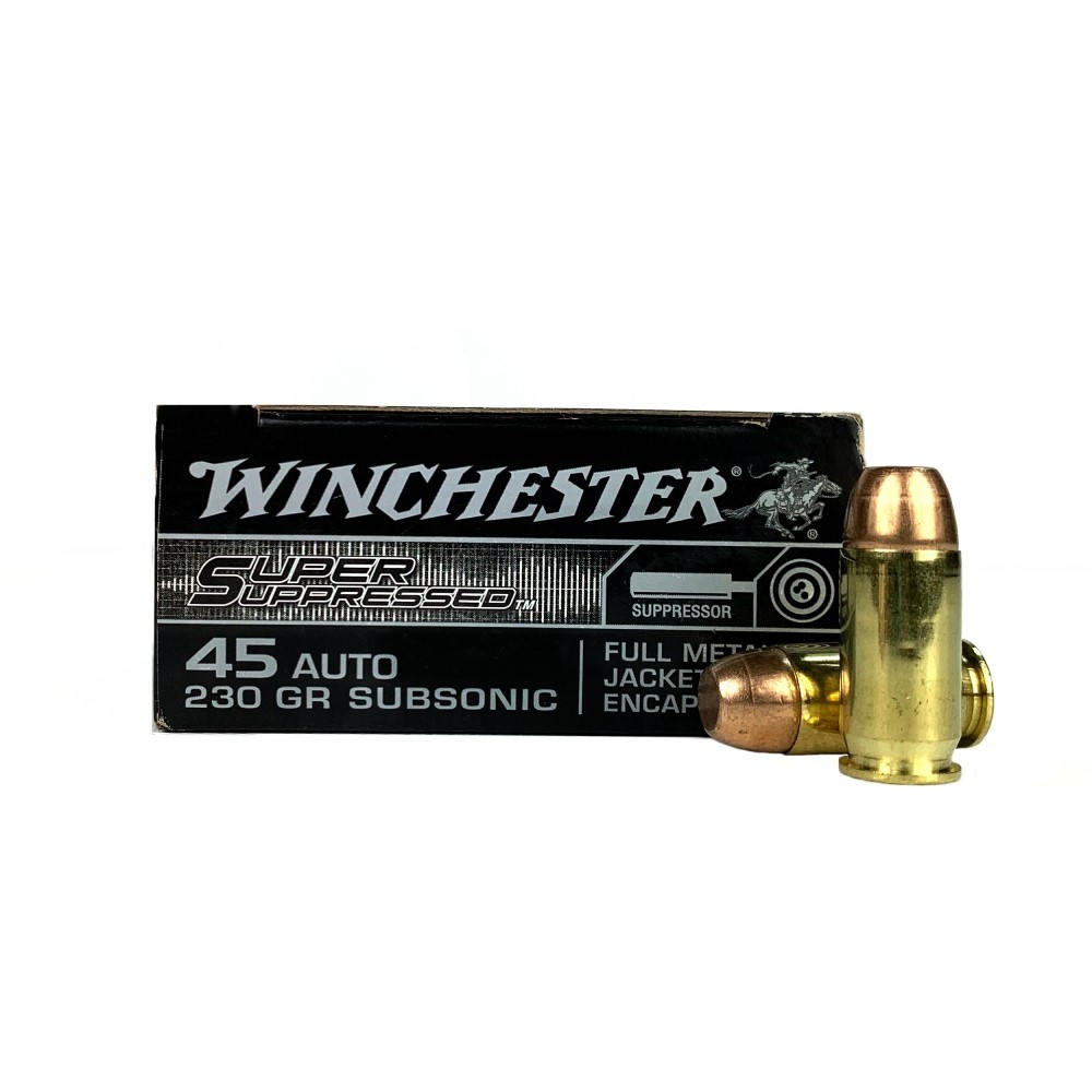Winchester Super Suppressed .45 ACP 230 Gr. Encapsulated Full Metal Jacket- Box of 50