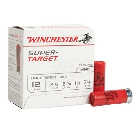 Winchester Super-Target 12 Gauge 2-3/4" 1-1/8oz #7-1/2 Shot- Box of 25
