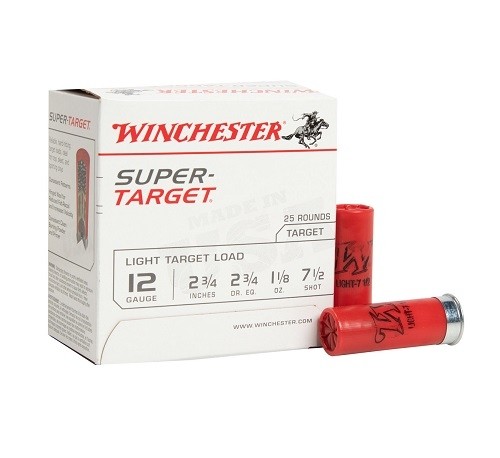 Winchester Super-Target 12 Gauge 2-3/4" 1-1/8oz #7-1/2 Shot- Box of 25