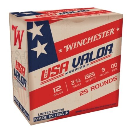 Winchester USA Valor 12 Gauge 2-3/4" 00 Buckshot 9 Pellets- Box of 25