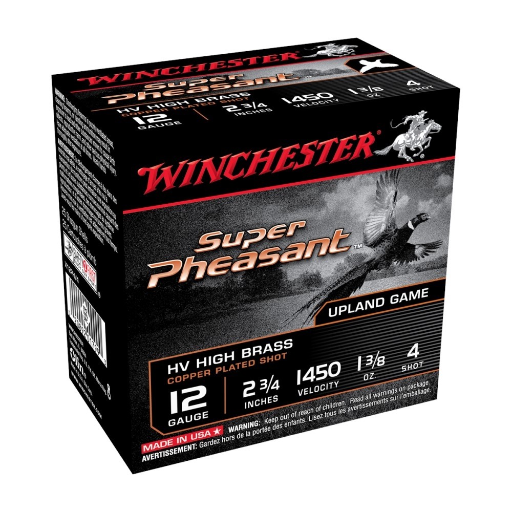 Winchester Super Pheasant 12 Gauge 2-3/4" 1-3/8 oz #4 Shot- Box of 25
