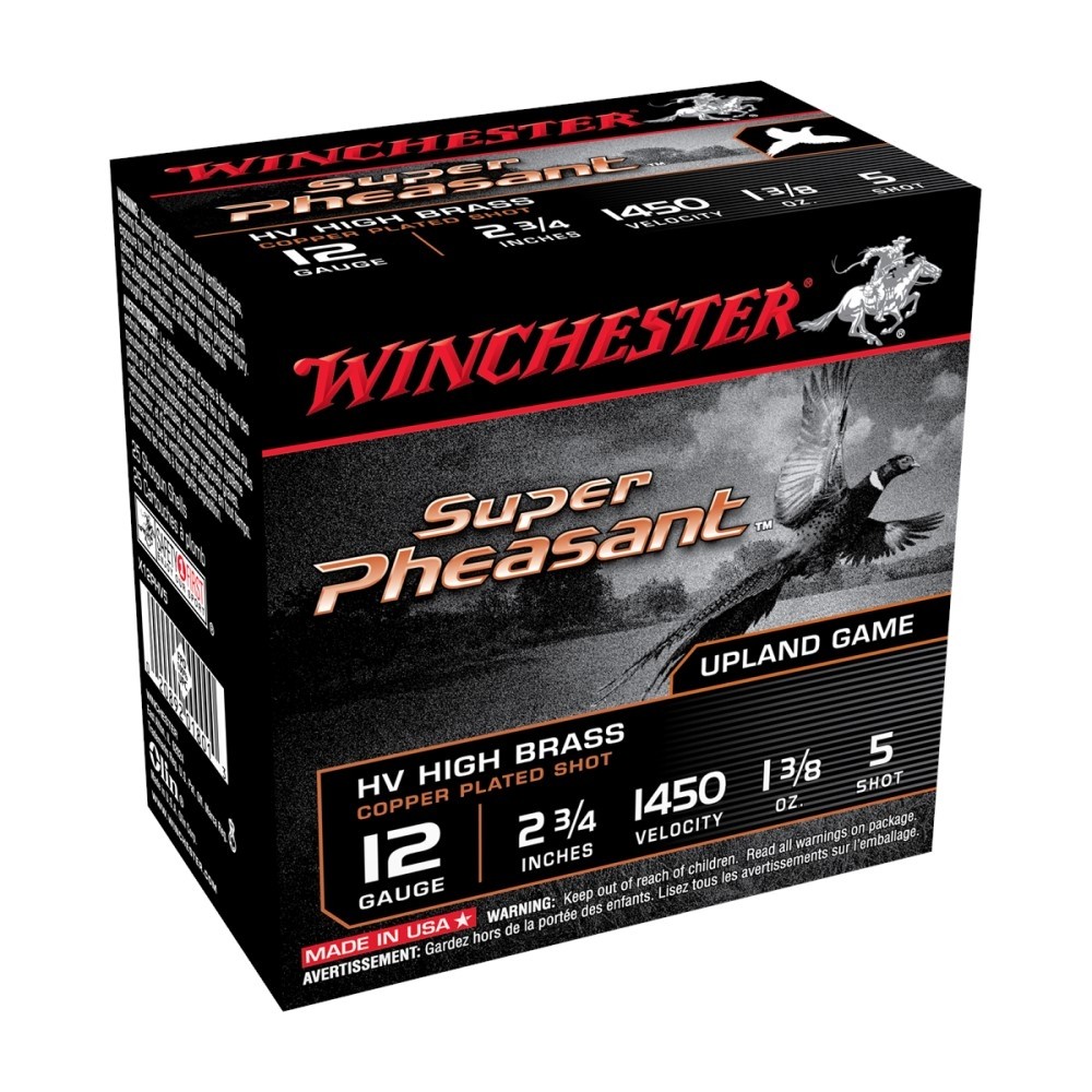Winchester Super Pheasant HV 12 Gauge 2-3/4" 1-3/8 oz #5 Shot- Box of 25