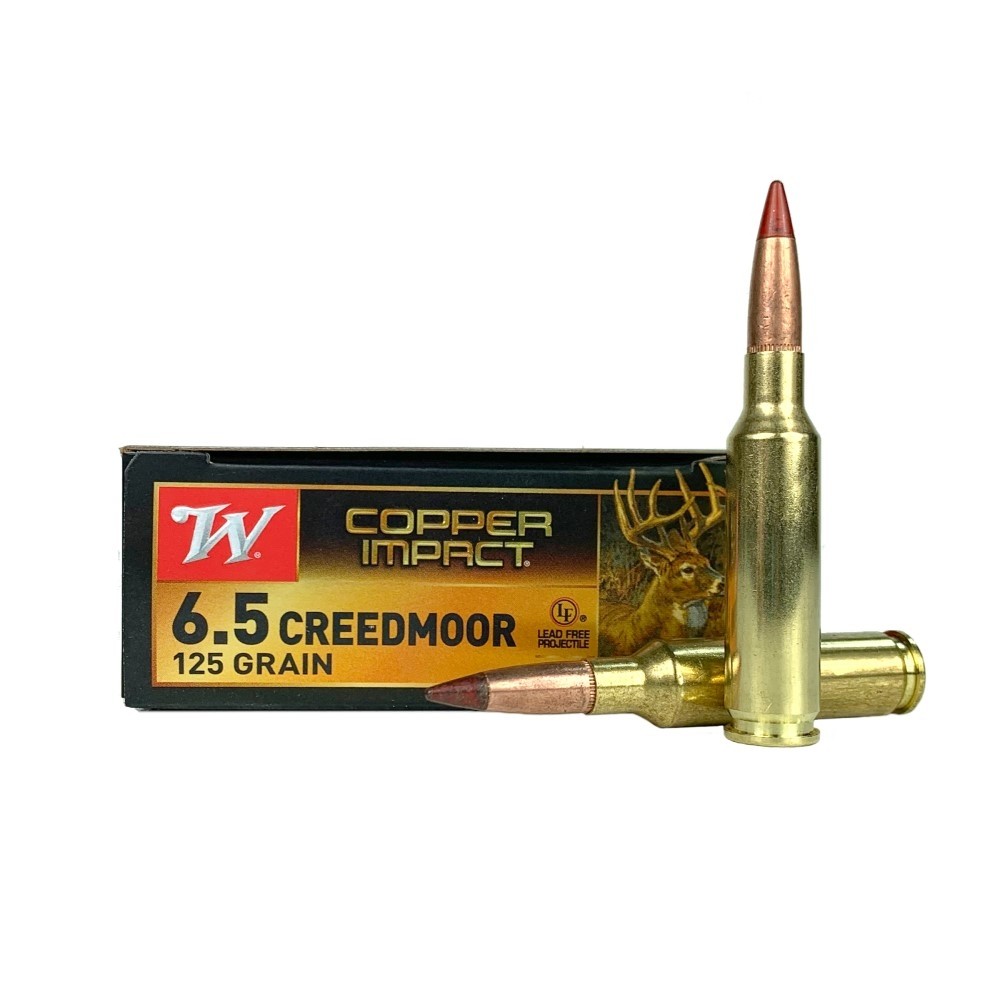 Winchester Copper Impact 6.5mm Creedmoor 125 Gr. Copper Extreme Point Polymer Tip- Lead-Free- Box of 20