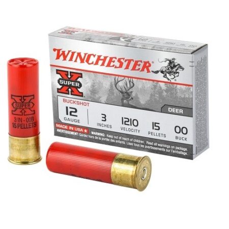 Winchester Super-X 12 Gauge 3" 00 Buckshot 15 Pellets- Box of 5