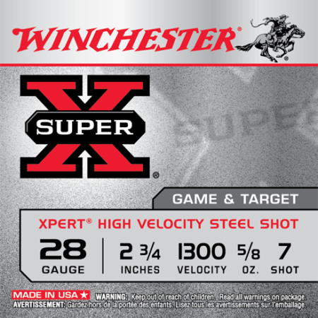 Winchester Super-X 28 Gauge 2-3/4" 5/8 oz #7 Shot- Box of 25