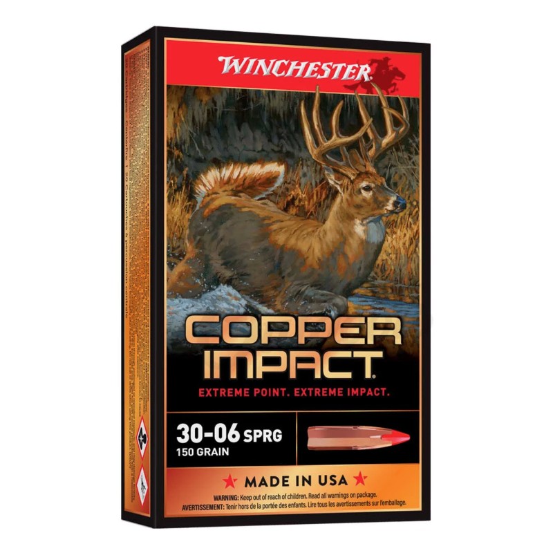 Winchester Copper Impact .30-06 Springfield 150 Gr. Extreme Point Polymer Tip- Lead Free- Box of 20