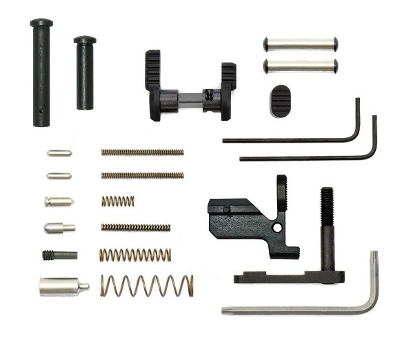 an image of the product Armaspec AR-10 .308/7.62 Gun Builder Lower Parts Kit- Black - ARM150-BLK