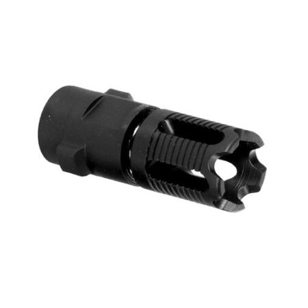 an image of the product CMMG DefCan 9mm Luger Bi-Lock QD Flash Hider/Compensator 1/2x36"- Steel Matte Black - 90DA564