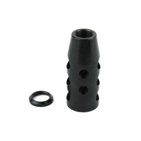 an image of the product AR15 .223/.556 Compact Style Muzzle Brake 1/2"x28 Thread with Crush Washer- Black Nitrided - MZ1002-N