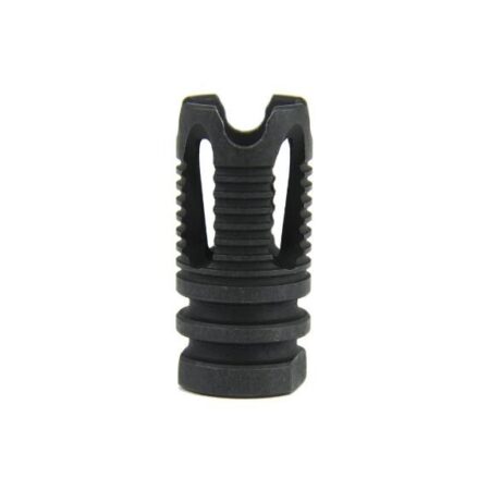 an image of the product AR10 .308 Four Prong Muzzle Brake 5/8"x24 Thread with Crush Washer- Black Nitride - MZ1014-3B-N