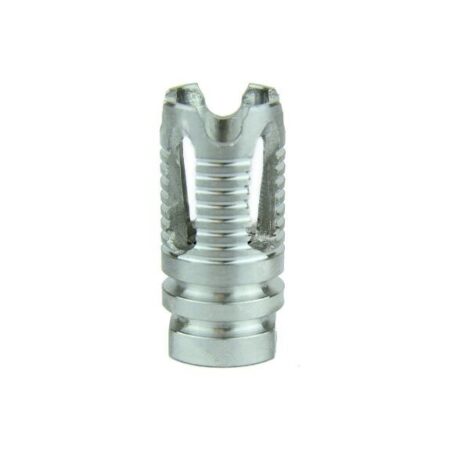 an image of the product AR10 .308 Four Prong Muzzle Brake 5/8"x24 Thread with Crush Washer- Stainless Steel - MZ1014-3SS-N