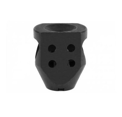 an image of the product AR15 9mm Short Tanker Style Muzzle Brake 1/2"x36 Thread with Crush Washer- Black Steel - MZ1016-9MM