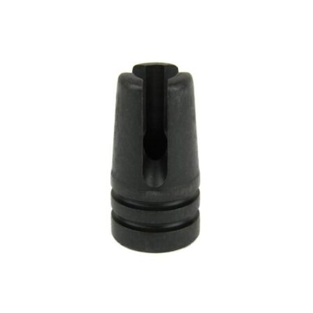 an image of the product AR10 .308 Three Prong Style Muzzle Brake 5/8"x24 Thread with Crush Washer- Black Steel - MZ1017-3B
