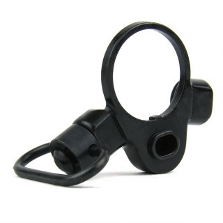 an image of the product AR15 Lower Receiver End Plate with Ambidextrous Dual QD Push Button Sling Swivel- Steel Black - MAR099