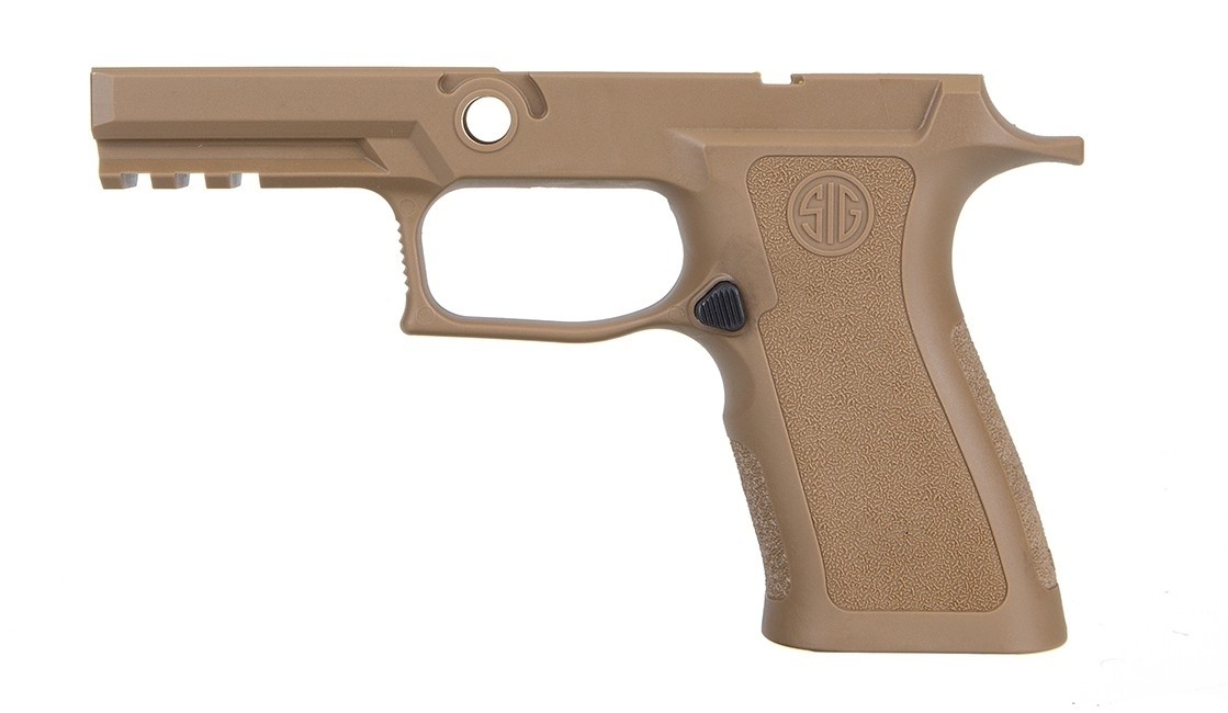 an image of the product SIG SAUER P320 X- Series Grip Module Assembly, Compact, Small, 9mm, .40S&W, .357 Sig- Coyote- GRIP-MODX-C-943-SM-COY