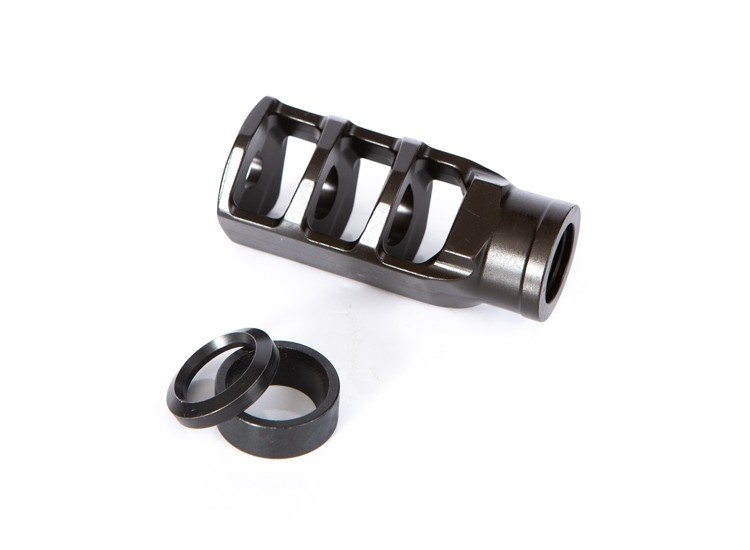 an image of the product SIG SAUER TREAD 5.56mm 3-Chamber Compensator 1/2"x28 Thread- Steel Black- KIT-TRD-COMP