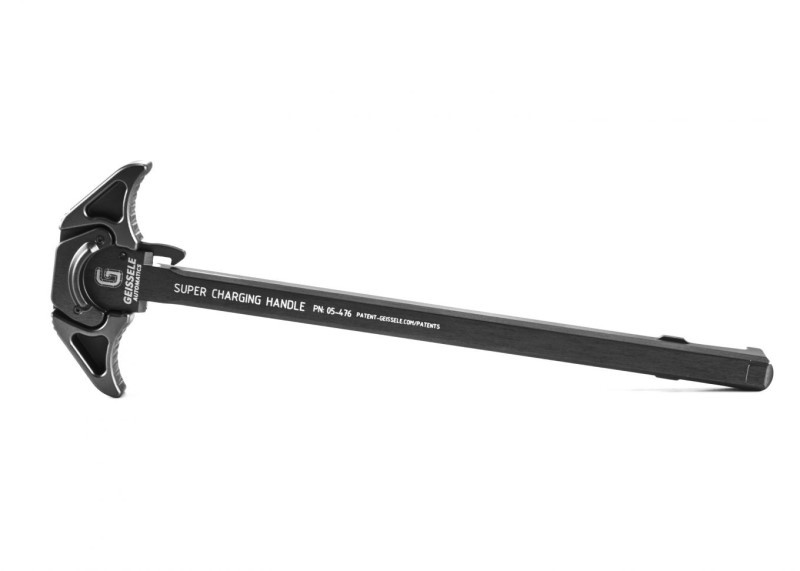 an image of the product Geissele Automatics AR-10 7.62 Ambidextrous Super Charging Handle- Aluminum Black- 05-476B