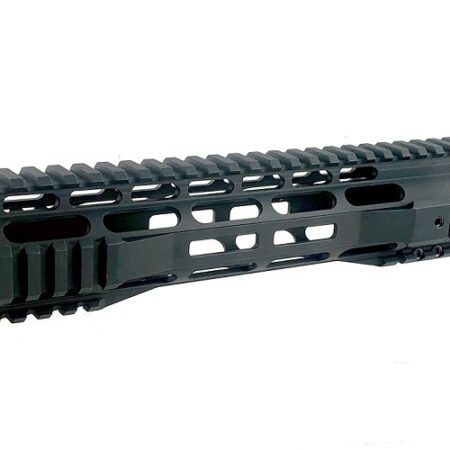 an image of the product AR15 Free-Float M-Lok Hybrid Full Top Slim Center 10" Clamp-on Handguard- Aluminum Black- 10-MLFF-HYB