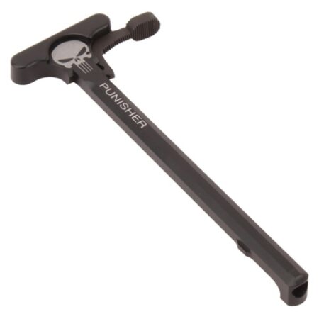 an image of the product AR-15 Tactical Oversized Charging Handle Assembly- Black W/ Punisher Engraving- CH-LATCH05-P