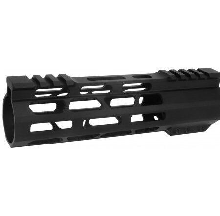 an image of the product AR15 Ultra Slim M-LOK Free Floating Modular Handguard- 7"- Aluminum Black- HG08-7