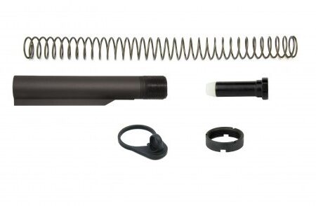 an image of the product AR10 Mil-Spec 6 Position Rifle Buffer Tube Kit with Vertical Sling Adapter- Aluminum Black- MAR047-308-C