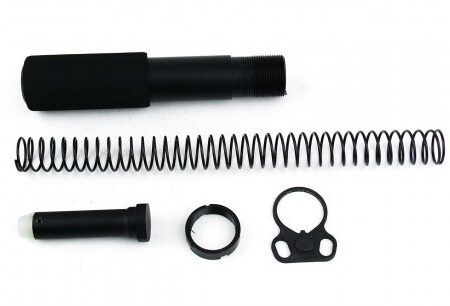 an image of the product AR15 Pistol Buffer Tube Kit with Dual Loop Sling Adapter End Plate- Aluminum Black- MAR049-B
