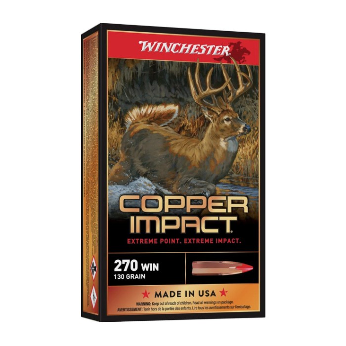 Winchester Copper Impact .270 Winchester 130 Gr. Extreme Point Polymer Tip- Lead Free- Box of 20