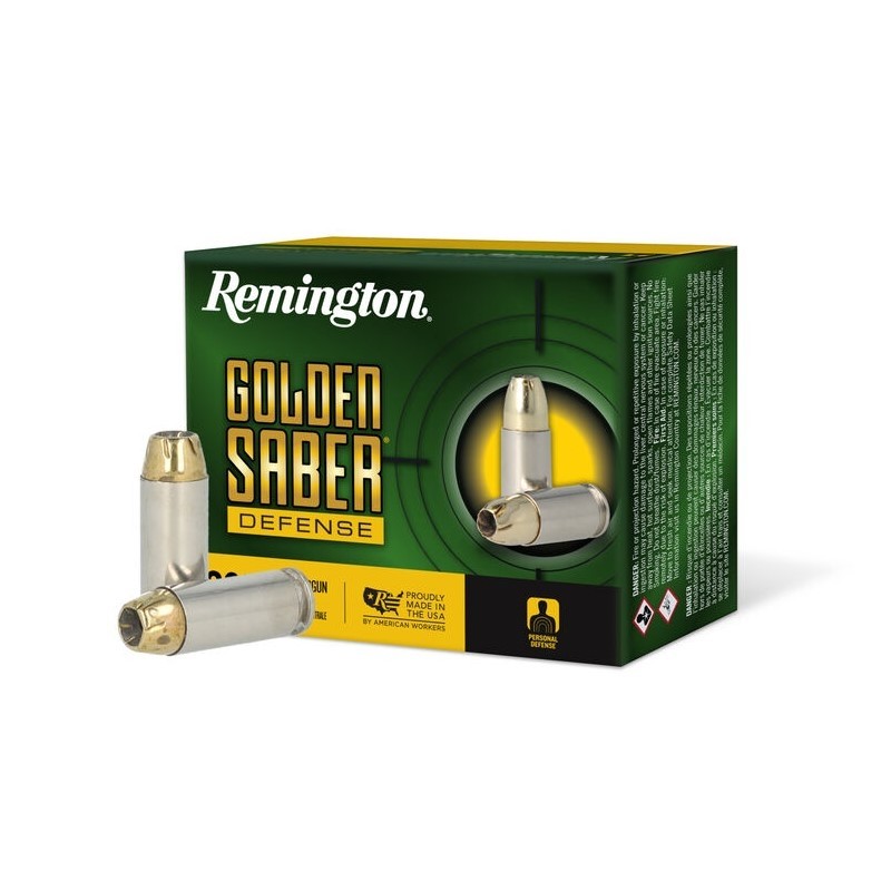 Remington Golden Saber Defense 10MM Auto 180 Gr. Brass Jacketed Hollow Point- Box of 20