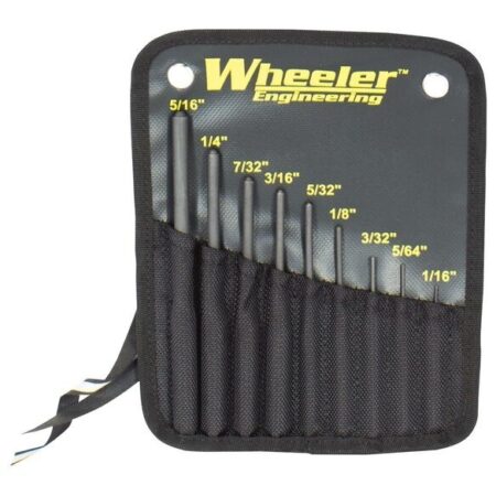 Wheeler Engineering Roll Pin Punch Set with Nylon Sheath- Black