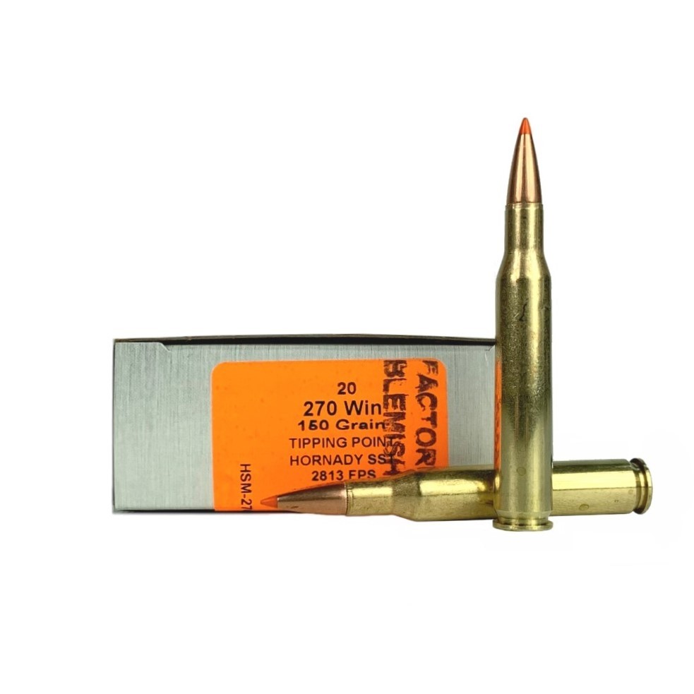 HSM Tipping Point Factory Blemish .270 Winchester 150 Gr. Hornady SST Polymer Tip- Box of 20