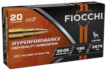 Fiocchi Hyperformance .30-06 Springfield 180 Gr. Hornady SST Polymer Tip Boat Tail- Box of 20