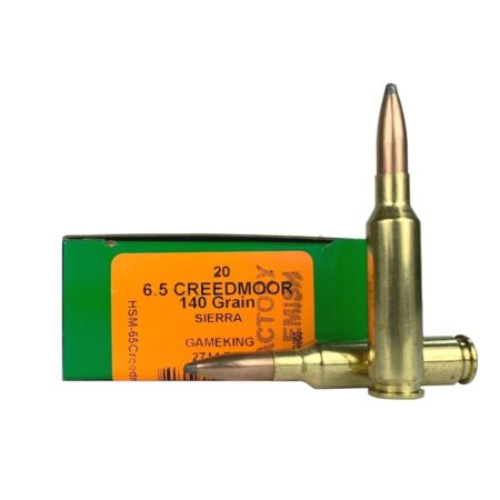 HSM Factory Blemish 6.5mm Creedmoor 140 Gr. Sierra GameKing Soft Point Boat Tail- Box of 20