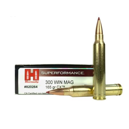 Hornady SUPERFORMANCE .300 Winchester Magnum 165 Gr. CX Polymer Tip- Lead-Free- Box of 20