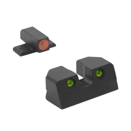 MeproLight Hyper-Bright Self-Illuminated Fixed Pistol Sights, Sig Sauer P-Frames- Orange Ring 2 Dot