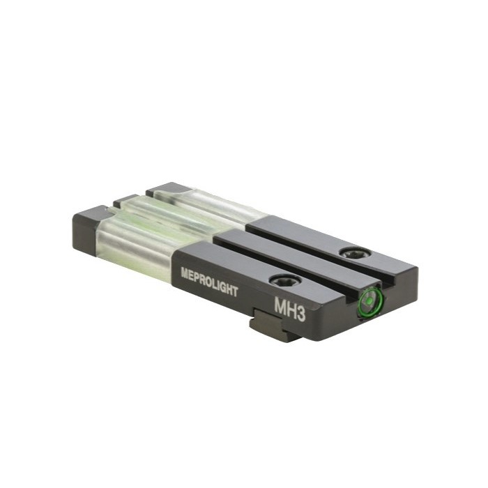 MeproLight Ft Bullseye Fiber-Tritium Optical Fixed Rear Sight, All Glock Models(Except 42,43,43x,48)- Green