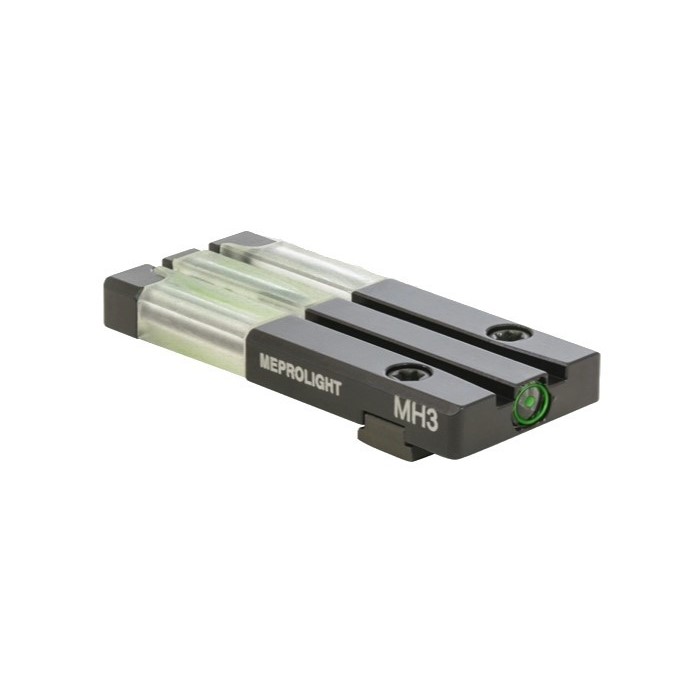 MeproLight Ft Bullseye Fiber-Tritium Optical Fixed Rear Sight, S&W M&P Shield/Shield Plus- Green