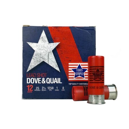 Stars and Stripes Dove & Quail 12 Gauge 2-3/4" 1 oz #8 Shot- Box of 25