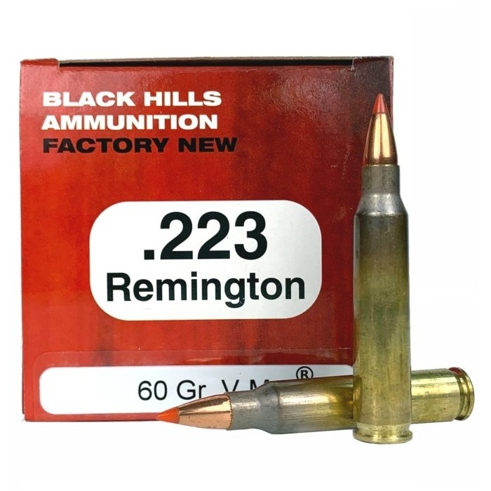 Black Hills .223 Remington 60 Gr. Hornady V-Max Polymer Tipped- Box of 50