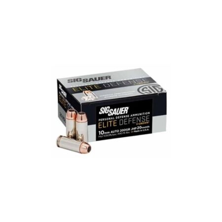 SIG SAUER Elite Defense 10mm AUTO 200 Gr. V-Crown Jacketed Hollow Point- Box of 20