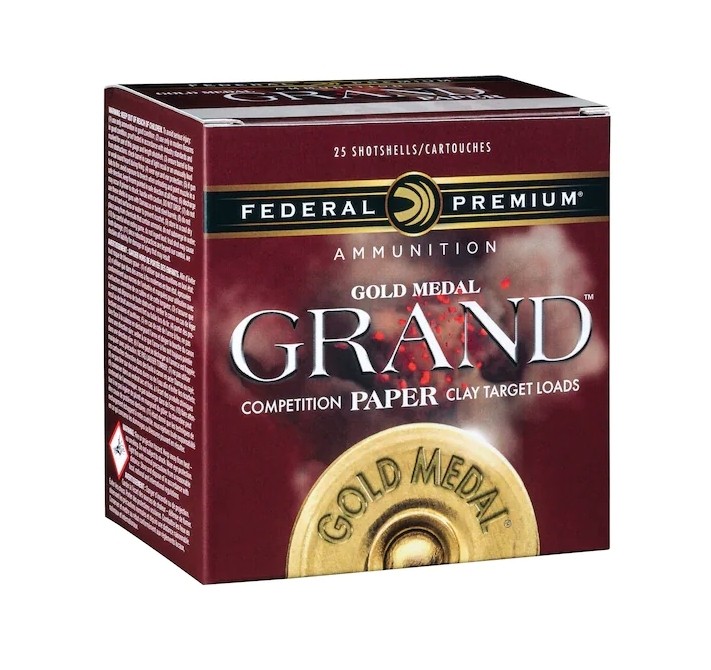 Federal Gold Medal Grand Paper 12 Gauge 2-3/4" 1-1/8 oz #8 Shot- Box of 25