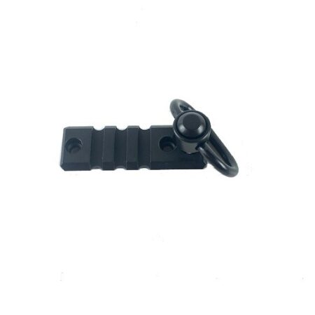 AR-15 M-Lok Rail Section 3-Slot with QD Push Button Sling Swivel- Black