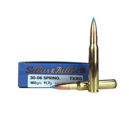 Sellier & Bellot .30-06 Springfield 180 Gr. TXRG Blue Polymer Tip Boat Tail- Lead Free- Box of 20