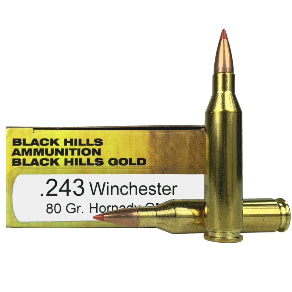 Black Hills Gold .243 Winchester 80 Gr. Hornady GMX- Lead-Free- Box of 20- 1C243BHGN7
