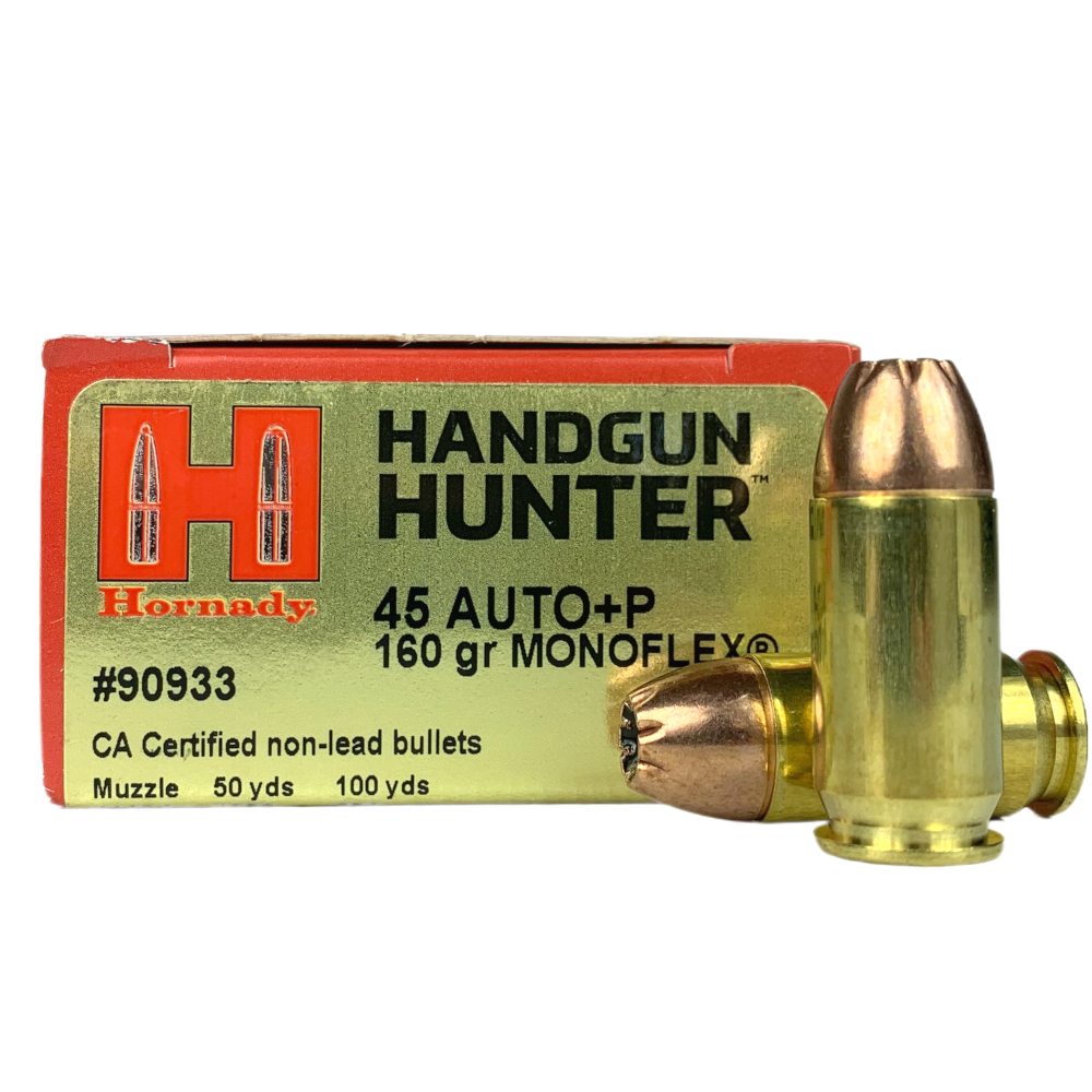 Hornady Handgun Hunter .45 ACP+P 160 Gr. MonoFlex Hollow Point- Lead-Free- Box of 20- 90933