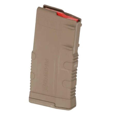 an image of the product Amend2 SR-25 .308/7.62x51mm Mod2 20-Round Magazine with Red Follower- FDE Polymer